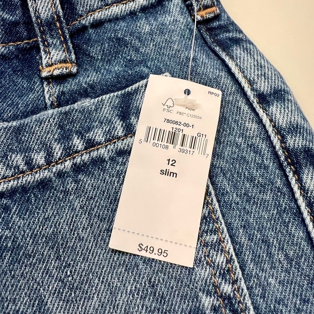 GAP High Stride Ankle Blue Denim Jeans - Girls Size 12 Slim - Picture 6 of 9